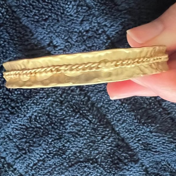 Loft Gold Hammered Bangle with Stones - Picture 3 of 3